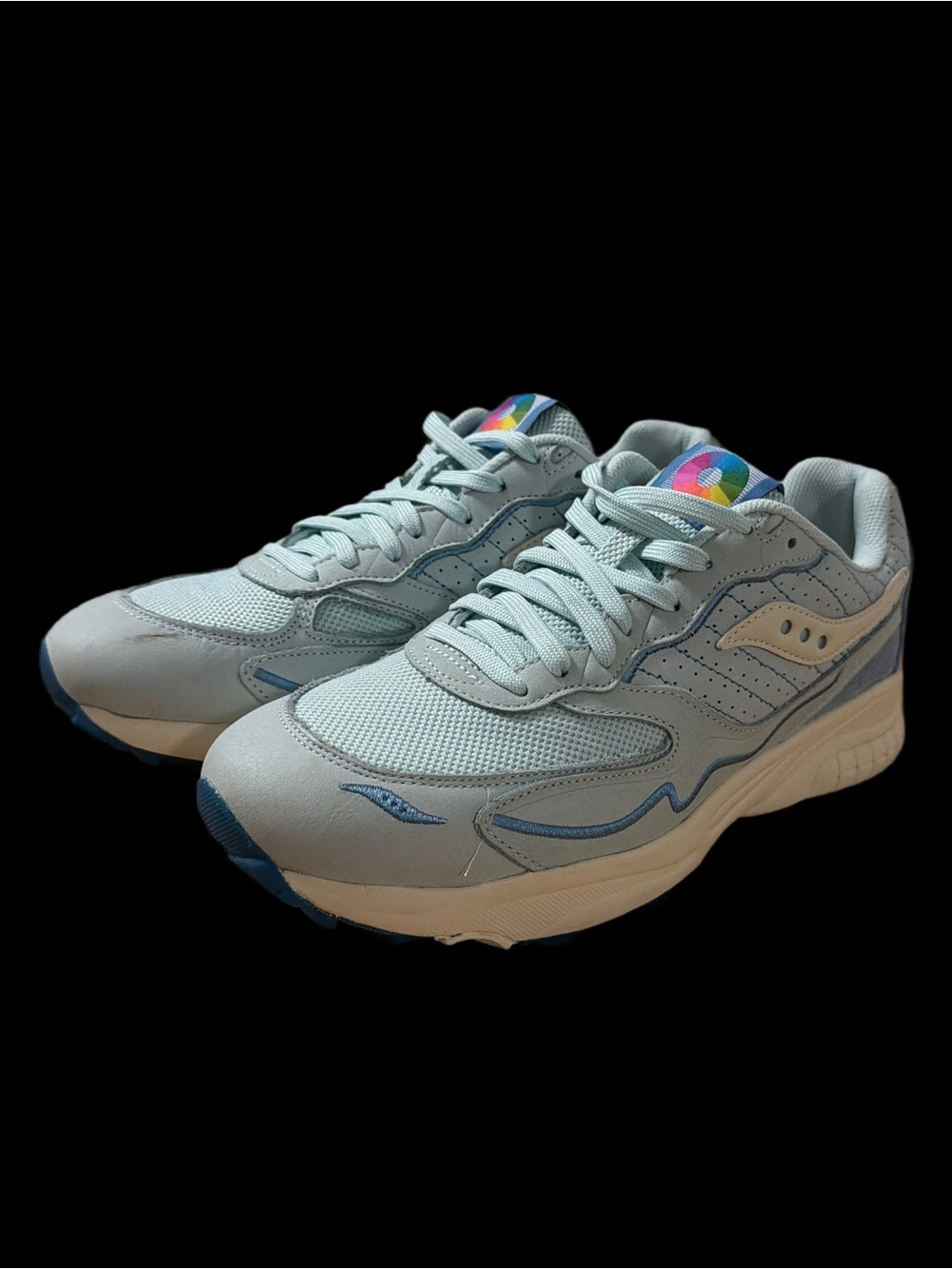 Saucony 3D GRID HURRICANE “Chromatic Pack” Light blue/White Men’s 10.5 NEW - Picture 6 of 13